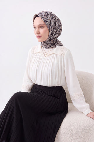 Soft Eşarp Çakıl Taşı Siyah