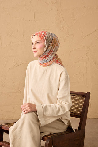 Soft Eşarp Eskiz Açık Gri - Soft Eşarp - | Silk Home