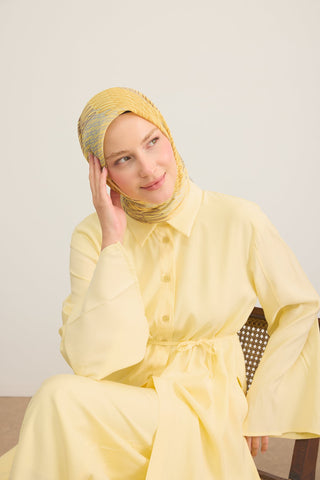 Soft Eşarp Eskiz Açık Sarı - Soft Eşarp - | Silk Home