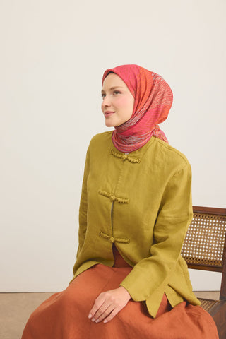 Soft Eşarp Eskiz Bordo - Soft Eşarp - | Silk Home