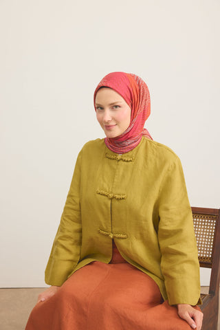Soft Eşarp Eskiz Bordo - Soft Eşarp - | Silk Home