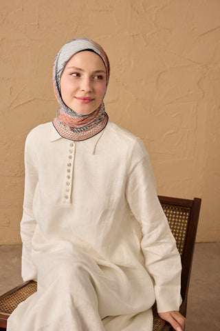 Soft Eşarp Eskiz Gri - Soft Eşarp - | Silk Home