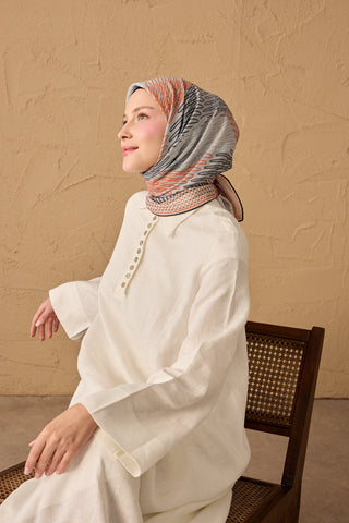 Soft Eşarp Eskiz Gri - Soft Eşarp - | Silk Home