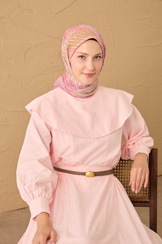 Soft Eşarp Eskiz Tozpembe - Soft Eşarp - | Silk Home