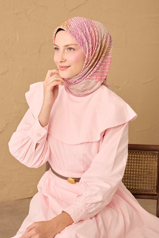Soft Eşarp Eskiz Tozpembe - Soft Eşarp - | Silk Home