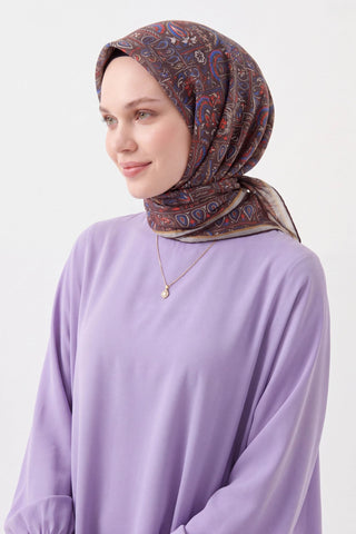 Soft Eşarp Etnik Acı Kahve - Soft Eşarp - | Silk Home