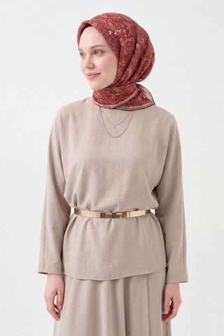 Soft Eşarp Etnik Bordo - Soft Eşarp - | Silk Home