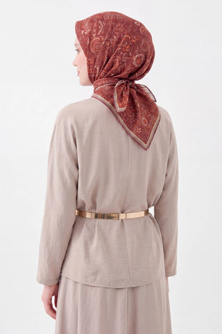 Soft Eşarp Etnik Bordo - Soft Eşarp - | Silk Home