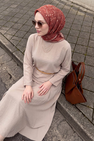 Soft Eşarp Etnik Bordo