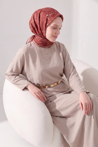 Soft Eşarp Etnik Bordo