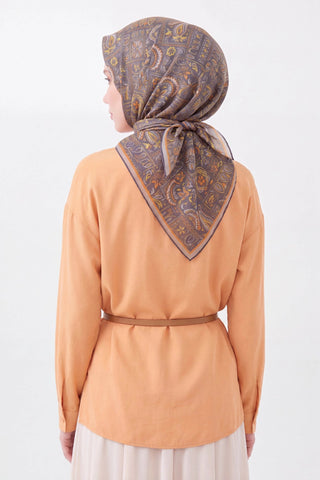 Soft Eşarp Etnik Füme - Soft Eşarp - | Silk Home