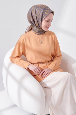 Soft Eşarp Etnik Füme