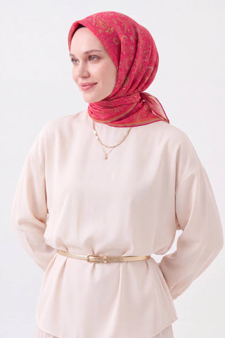 Soft Eşarp Etnik Fuşya - Soft Eşarp - | Silk Home
