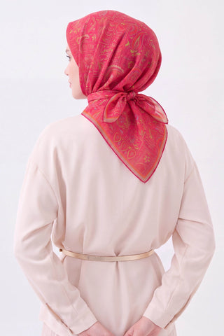 Soft Eşarp Etnik Fuşya - Soft Eşarp - | Silk Home