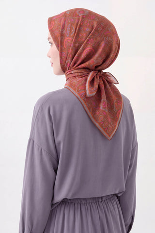 Soft Eşarp Etnik Kiremit - Soft Eşarp - | Silk Home