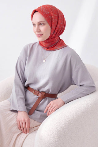 Soft Eşarp Etnik Kırmızı