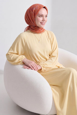 Soft Eşarp Etnik  Koyu Turuncu