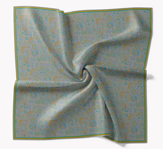 Soft Eşarp Etnik Mavi Gri - Soft Eşarp - | Silk Home