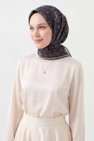 Soft Eşarp Etnik Siyah