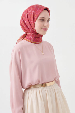 Soft Eşarp Etnik Vişne Çürüğü