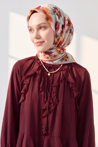 Soft Eşarp Fleur Bordo
