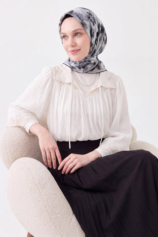 Soft Eşarp Fleur Füme