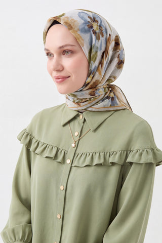 Soft Eşarp Fleur Haki
