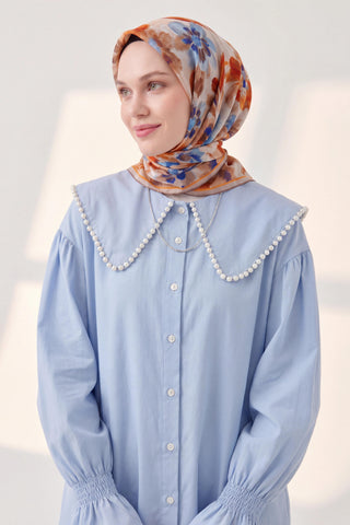 Soft Eşarp Fleur Turuncu