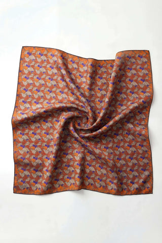 Soft Eşarp Floral Line Füme 90x90 - Soft Eşarp - | Silk Home