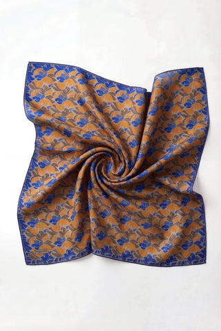 Soft Eşarp Floral Line Gri 90x90 - Soft Eşarp - | Silk Home