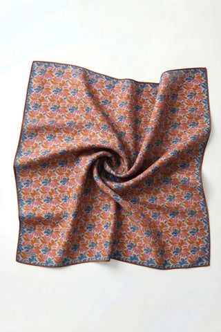 Soft Eşarp Floral Line Gümüş 90x90 - Soft Eşarp - | Silk Home