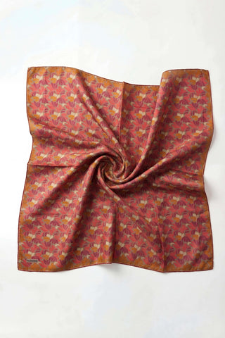 Soft Eşarp Floral Line Koyu Gri 90x90 - Soft Eşarp - | Silk Home