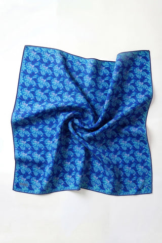 Soft Eşarp Floral Line Lacivert 90x90 - Soft Eşarp - | Silk Home