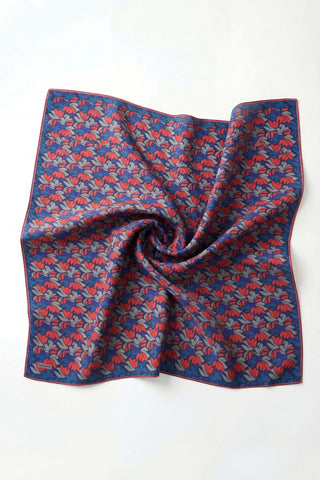 Soft Eşarp Floral Line Lacivert 90x90 - Soft Eşarp - | Silk Home