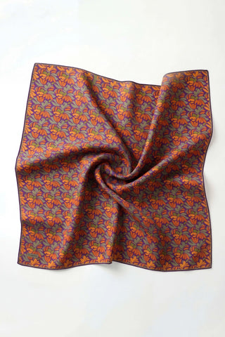 Soft Eşarp Floral Line Mor 90x90 - Soft Eşarp - | Silk Home