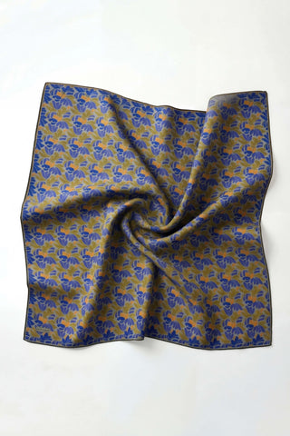 Soft Eşarp Floral Line Olive 90x90 - Soft Eşarp - | Silk Home