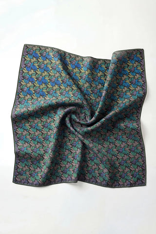 Soft Eşarp Floral Line Siyah 90x90 - Soft Eşarp - | Silk Home
