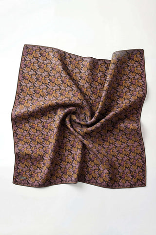 Soft Eşarp Floral Line Soluk Siyah 90x90 - Soft Eşarp - | Silk Home
