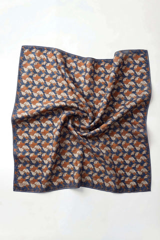 Soft Eşarp Floral Line Sütlü Kahve 90x90 - Soft Eşarp - | Silk Home