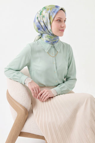Soft Eşarp Flower Fıstık Yeşili