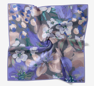 Soft Eşarp Flower Mavi - Soft Eşarp - | Silk Home