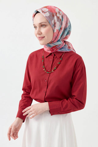 Soft Eşarp Flower Pembe