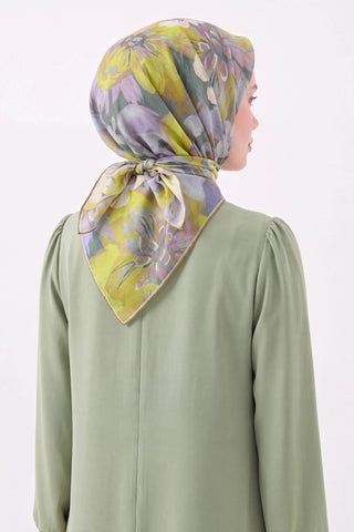 Soft Eşarp Flower Su Yeşili
