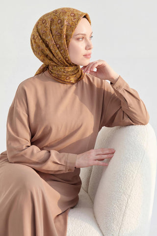 Soft Eşarp Garden Hardal 90x90