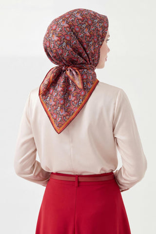 Soft Eşarp Garden Kırmızı 90x90