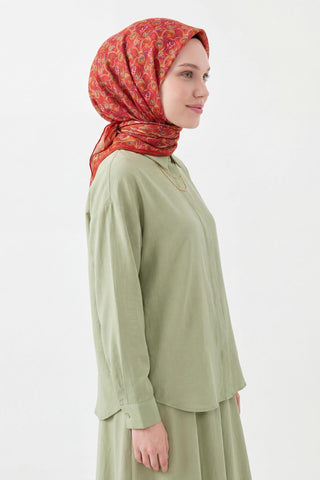 Soft Eşarp Garden Mercan 90x90