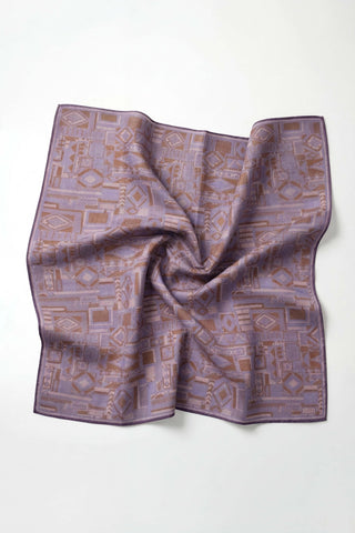 Soft Eşarp Geometrik Desen Eflatun 90x90 - Soft Eşarp - | Silk Home