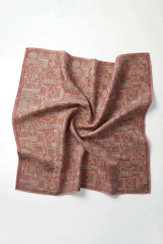 Soft Eşarp Geometrik Desen Küf Yeşili 90x90 - Soft Eşarp - | Silk Home