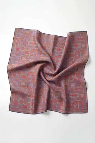 Soft Eşarp Geometrik Desen Lila 90x90 - Soft Eşarp - | Silk Home