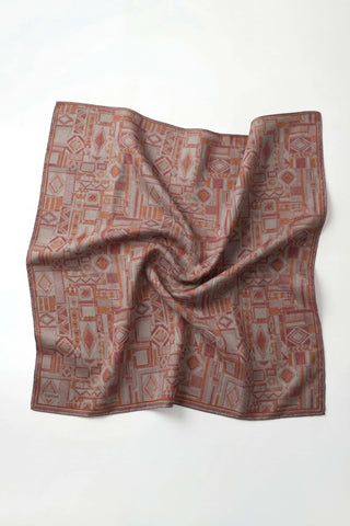 Soft Eşarp Geometrik Desen Pastel Mor 90x90 - Soft Eşarp - | Silk Home